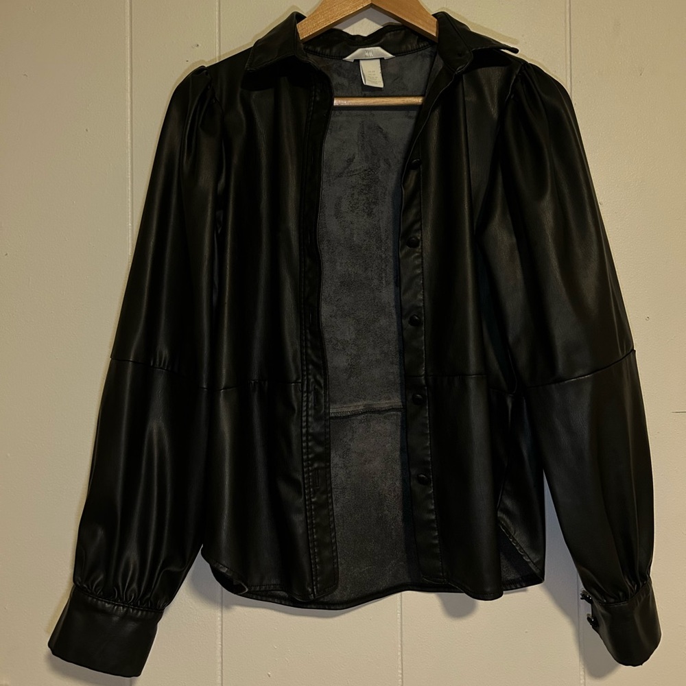 Faux leather lightweight jacket